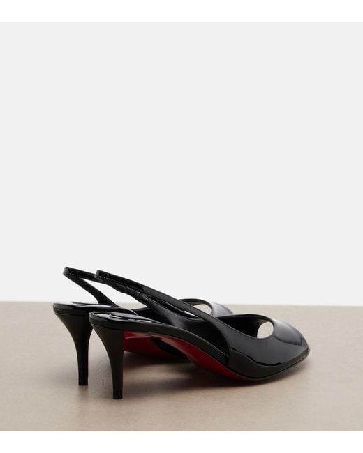 Christian Louboutin Black Miss Z Patent Leather Slingback Sandals