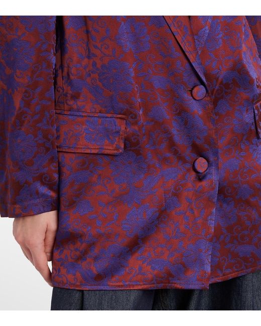 Blazer En Jacquard A Fleurs Dries Van Noten en coloris Purple