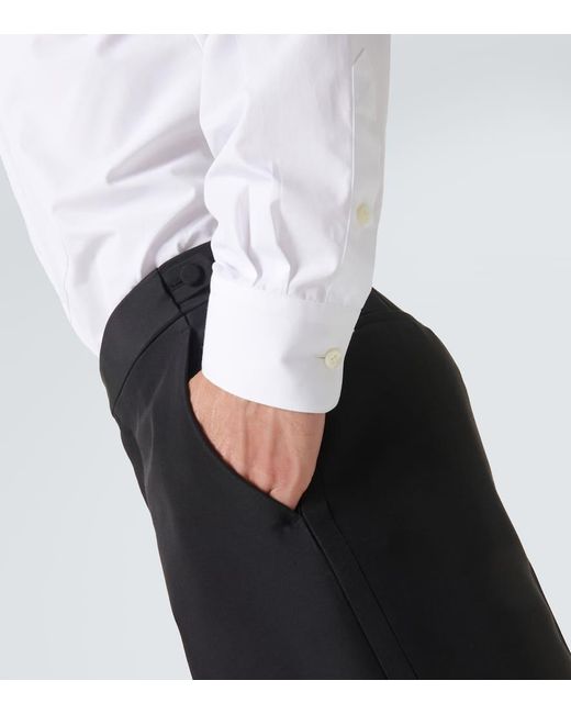 Loro Piana White Cotton Tuxedo Shirt for men