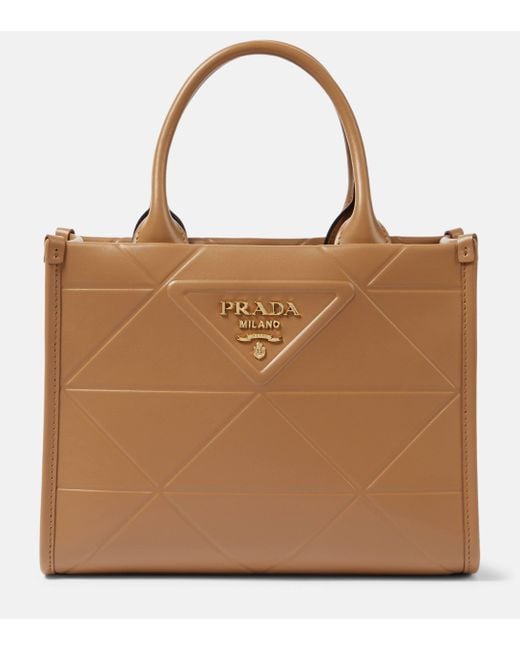 Prada Brown Symbole Mini Leather Tote Bag