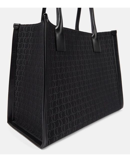Christian Louboutin Black By My Side E/W Large Canvas Tote Bag