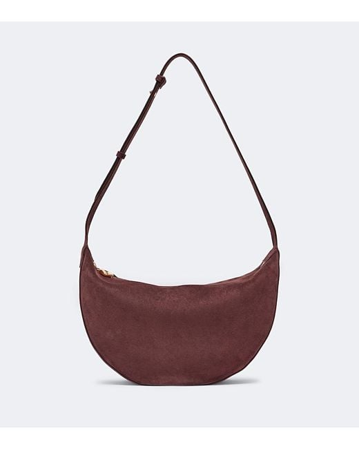 Joseph Purple Bean Large Suede Shoulder Bag