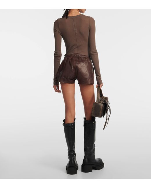 Rick Owens Brown Leather Boxers