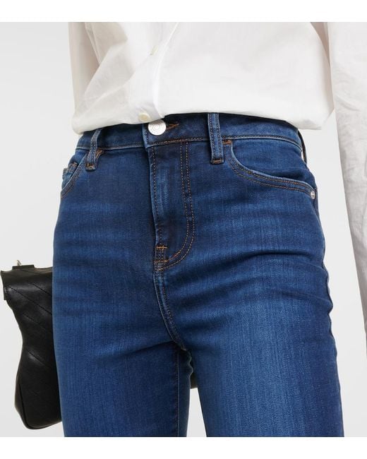 FRAME Blue Le Crop Mini Boot Mid-Rise Bootcut Jeans