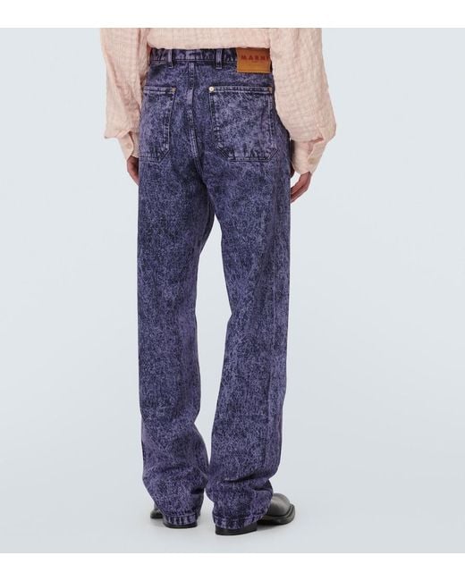 Marni Blue Low-Rise Straight Jeans for men