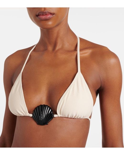 SAME White Shell Bikini Top