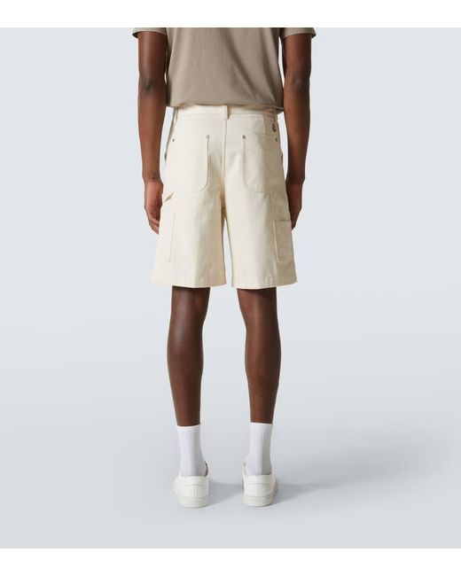 Moncler Shorts Aus Baumwoll-Twill in Natural für Herren