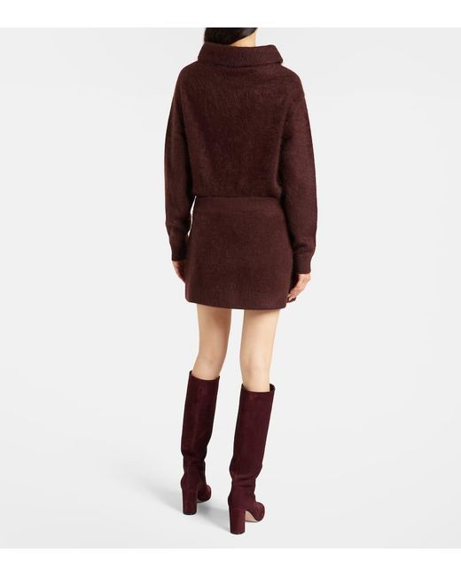 Dorothee Schumacher Red Fluffy Statement Wool-Blend Miniskirt