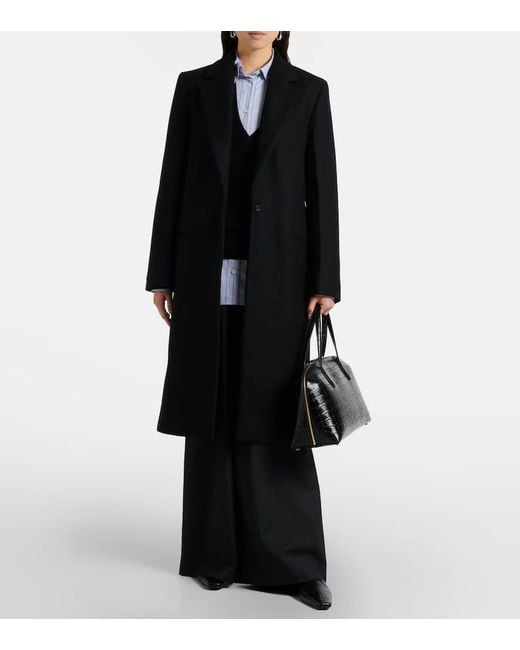 Totême  Black Mantel Aus Einem Wollgemisch