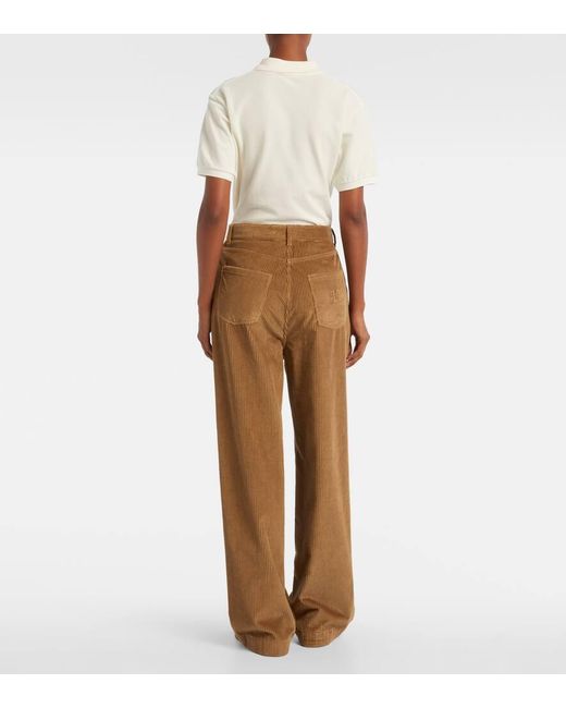 Miu Miu Brown Weite Hose Aus Baumwoll-Cord