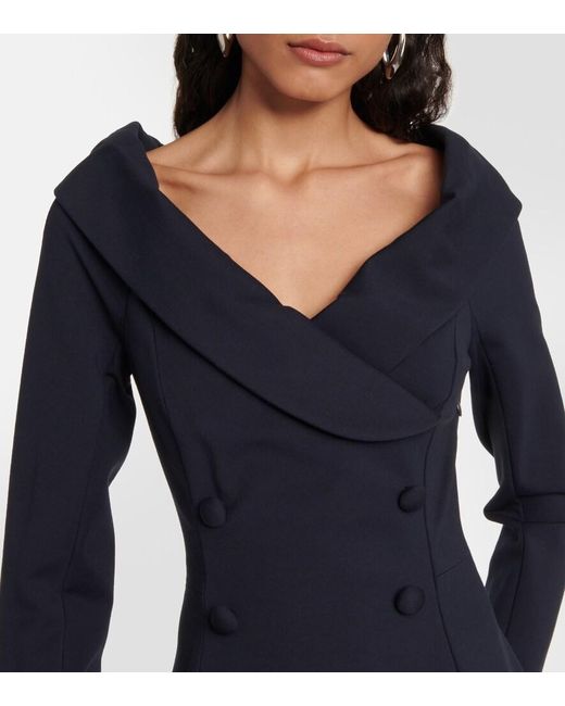 Dorothee Schumacher Blue Off-Shoulder Midi Dress