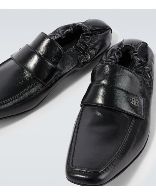 Balenciaga Black Palermo Leather Loafers for men