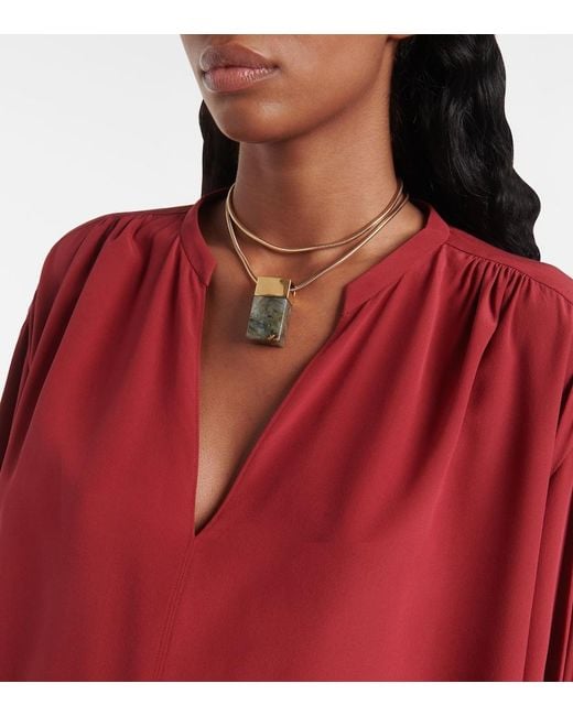 Joseph Red Silk Blouse