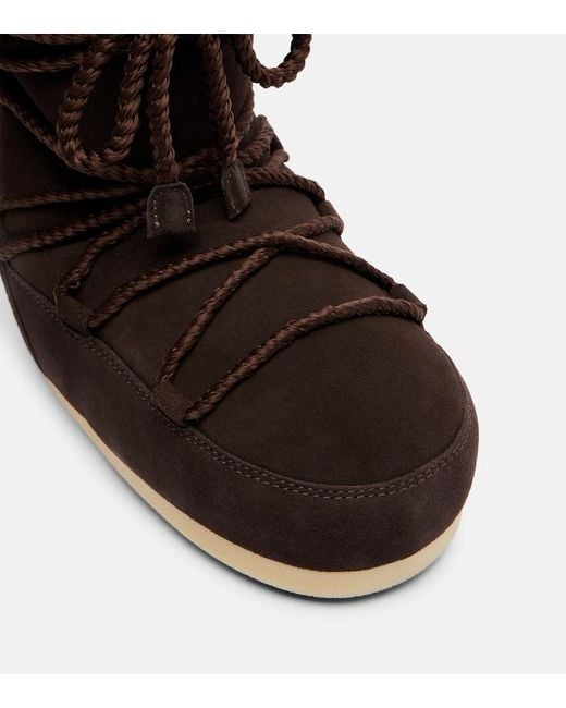 Moon Boot Black Evx Shearling-Lined Suede Snow Boots