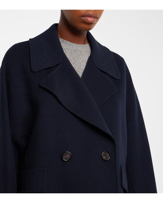 Max Mara Blue Virgin Wool Coat