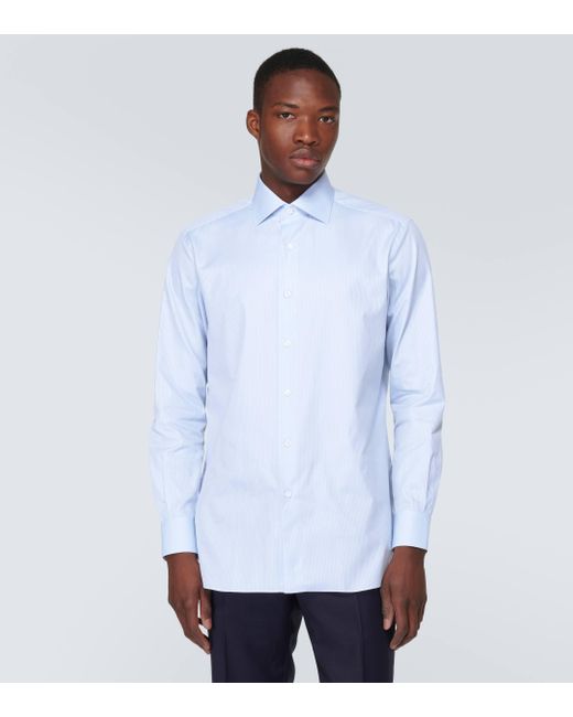 Brioni Blue William Cotton Shirt for men