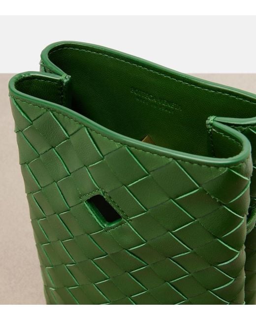 Bottega Veneta Green Andiamo Mini Leather Crossbody Bag