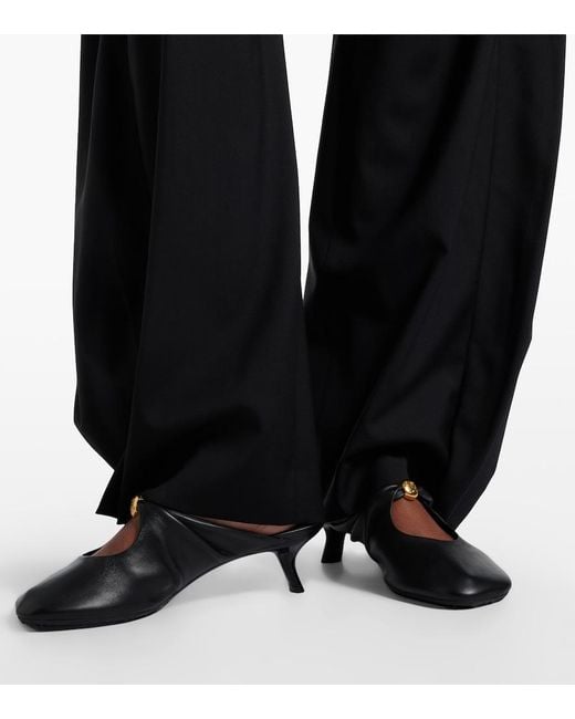 Loewe Black Pebble Soft Leather Mules