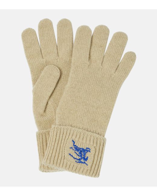 Burberry Green Ekd Cashmere Gloves