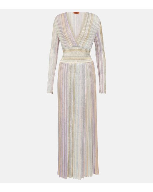 Missoni Natural Sequined Lame Maxi Dress