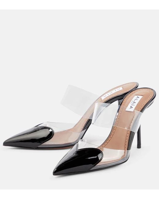 Alaïa Black Mules Cour Mit Lackleder