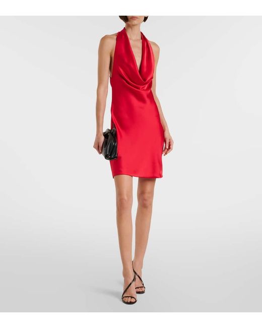 Norma Kamali Red Minikleid Aus Satin