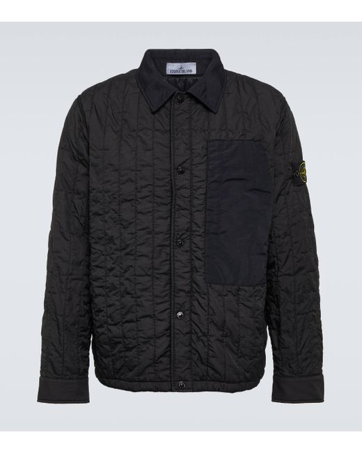 Stone Island Black Compass Quilted Jacket for men