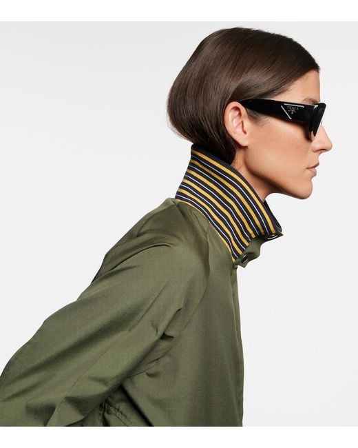 Prada Gray Logo Shield Sunglasses
