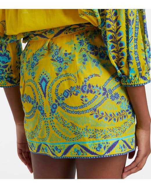 Etro Green Floral Cotton Beach Cover-Up