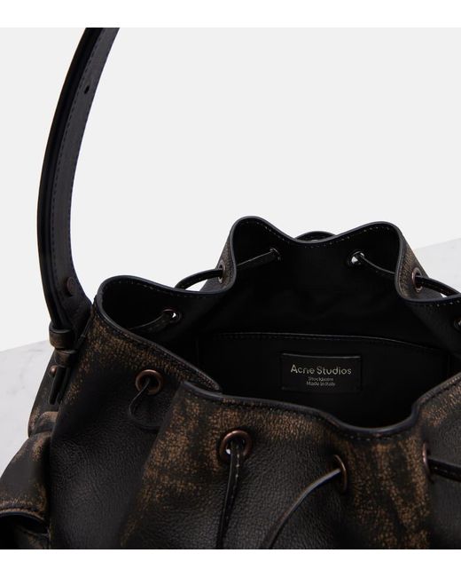 Acne Black Schultertasche Aus Leder