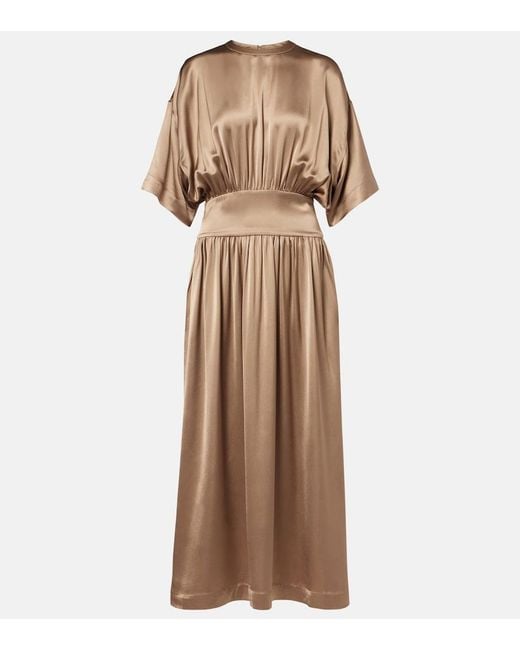 Totême Natural Satin Midi Dress