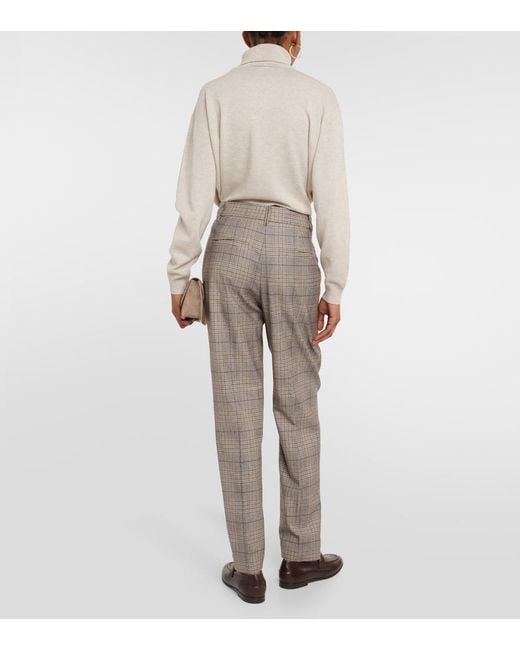 Brunello Cucinelli Gray Prince Of Wales Pants Multicolor