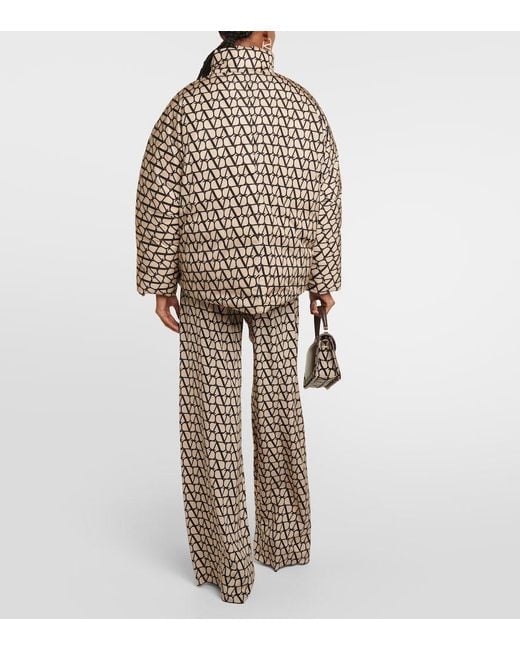 Valentino Brown Toile Iconographe Down Jacket