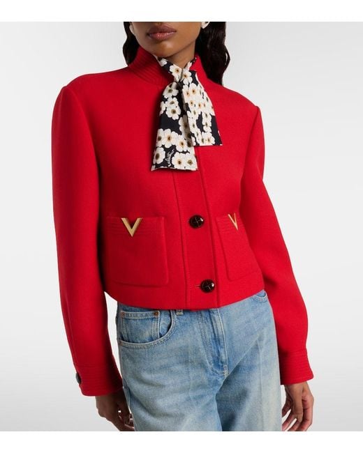 Valentino Red Jacke Vgold Aus Wolle Und Seide