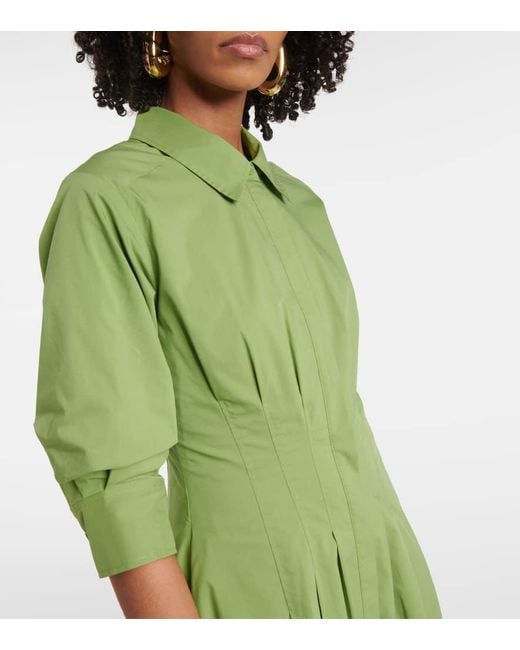 Jonathan Simkhai Green Jazz Cotton-Blend Poplin Midi Dress