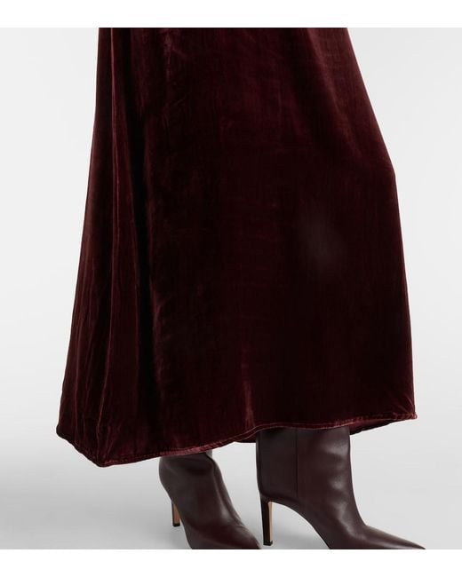 Asceno Black Jody Velvet Midi Dress