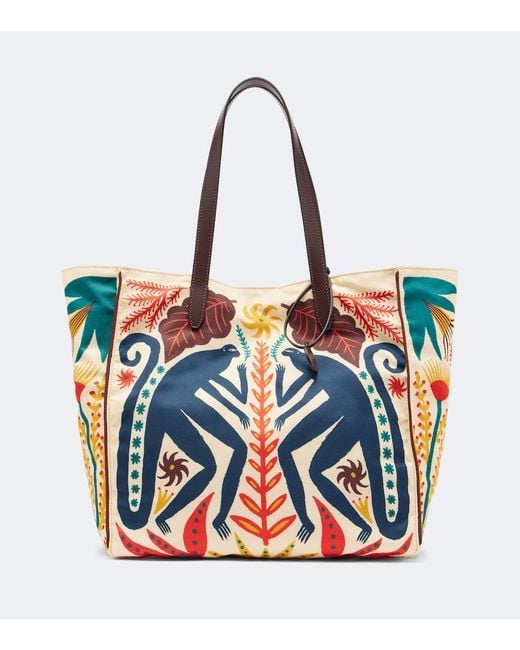 Etro Blue Tabby Large Printed Tote Bag