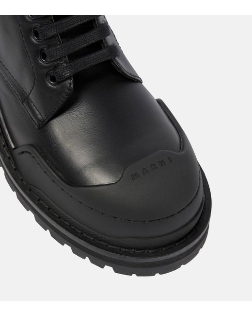Marni Black Dada Leather Combat Boots