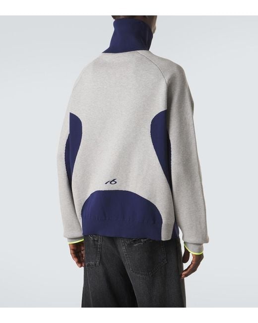 Balenciaga Blue Bodies Cotton-Blend Zip-Up Cardigan for men