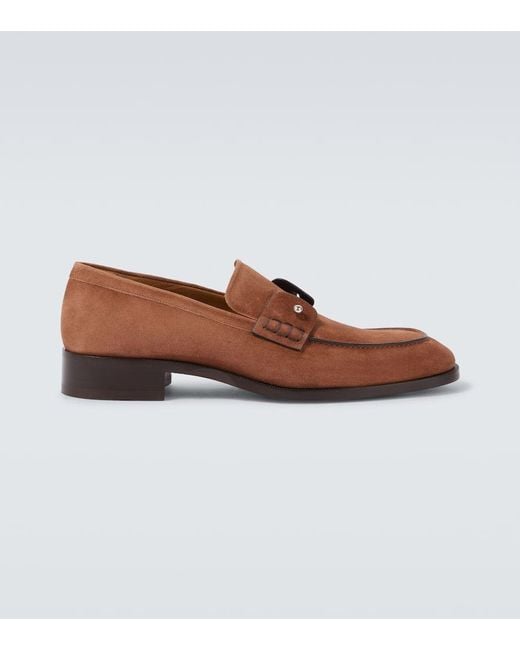 Christian Louboutin Brown Chambelimoc Leather Loafers for men