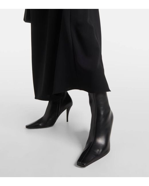 The Row Black Shrimpton Leather Ankle Boots