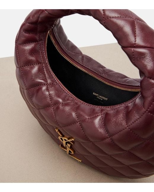 Saint Laurent Purple Icarino Baby Quilted Leather Top-Handle Bag