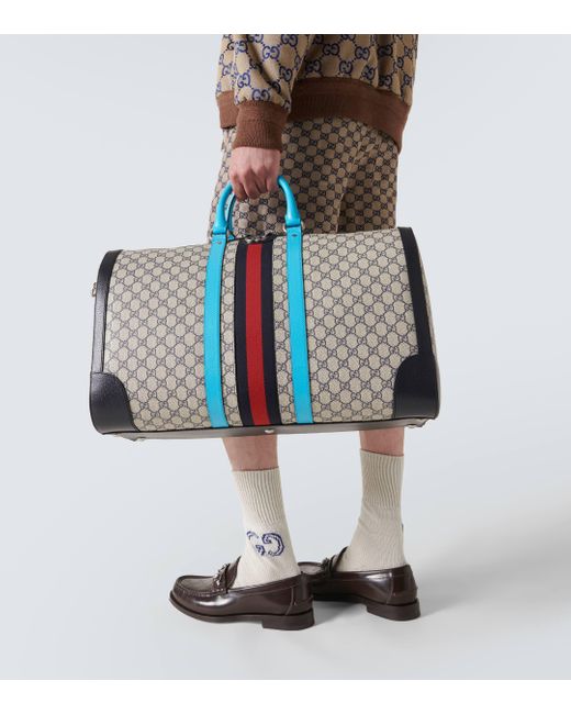 Gucci Blue Savoy Large GG Canvas Duffel Bag for men