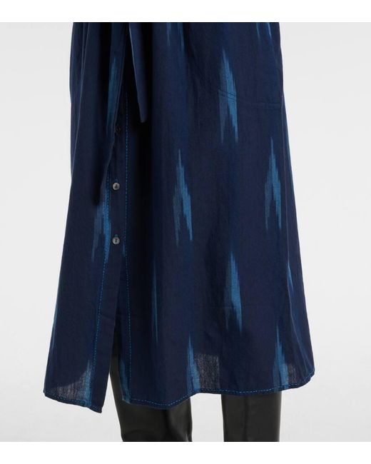 Velvet Blue Alta Printed Shirt Dress