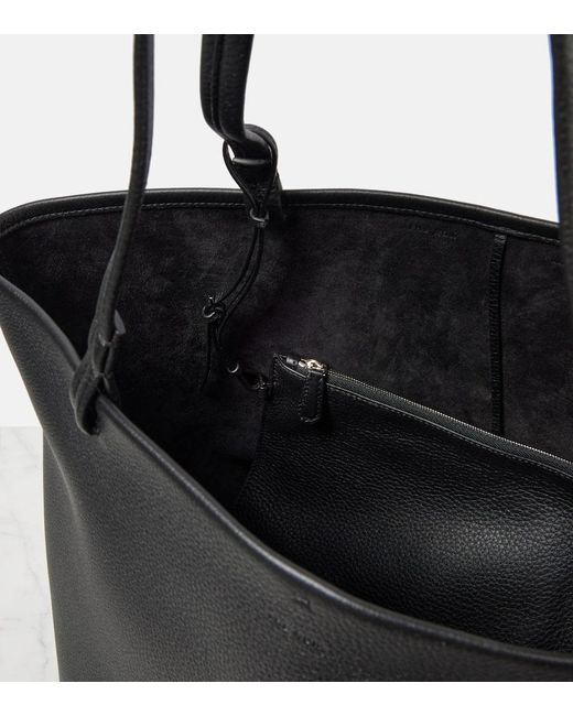 The Row Black Park Three Leather Shopper