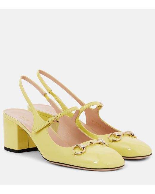 Salones Horsebit 55 De Charol Gucci de color Metallic