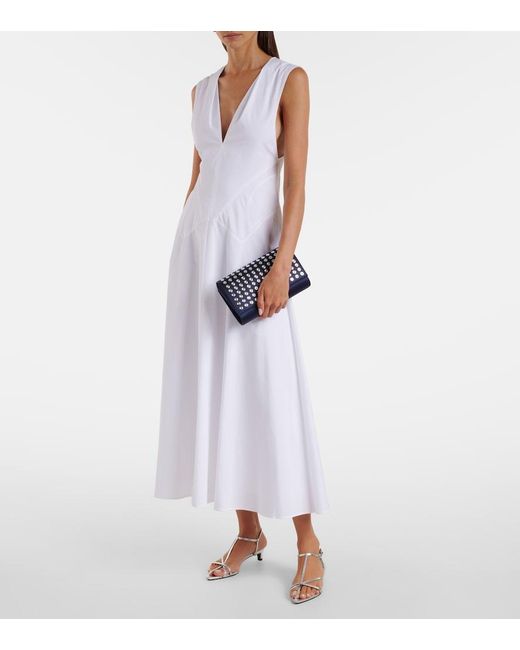 Christian Louboutin Blue Paloma Small Satin Crepe Clutch