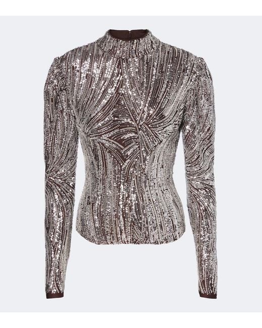 Top A Sequins Rabanne en coloris Gray