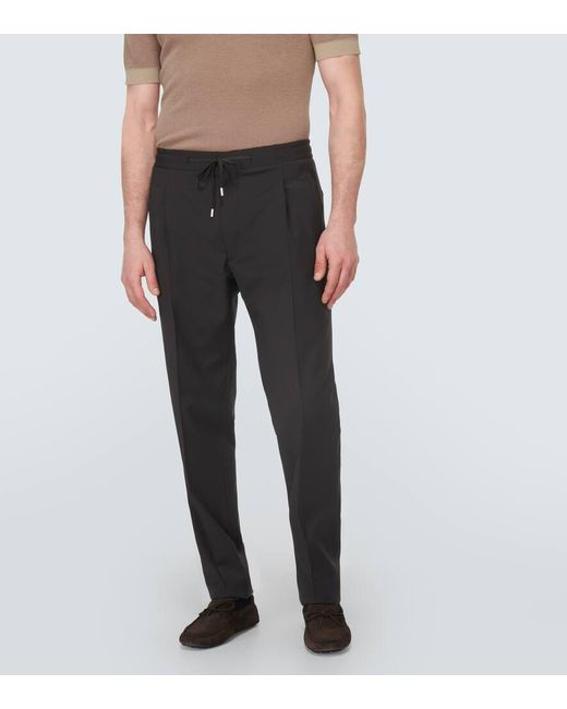Pantaloni Easy Wear in misto lana di Lardini in Black da Uomo