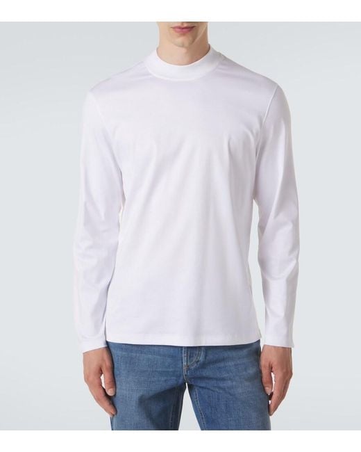 Brunello Cucinelli White Cotton Jersey T-Shirt for men